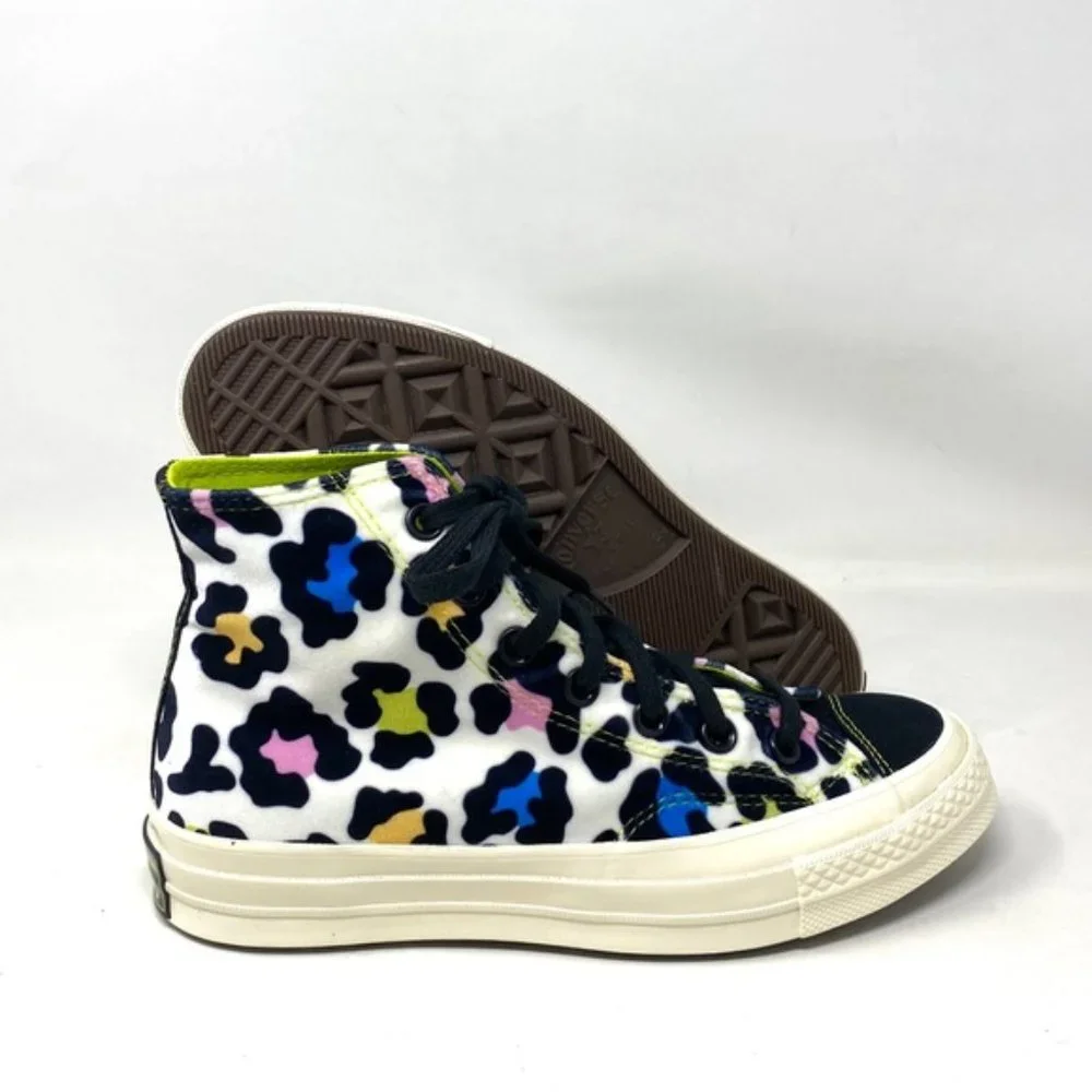Converse Chuck 70 High Top Black Multicolor Women's Velvet Size Sneakers 572369C - Picture 4 of 9